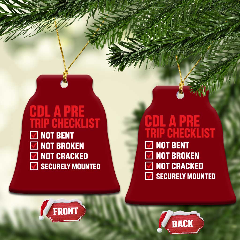 CDL A Pre Trip Checklist Trucker Ceramic Ornament Driver Safety Inspection Graphic