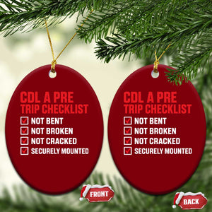 CDL A Pre Trip Checklist Trucker Ceramic Ornament Driver Safety Inspection Graphic
