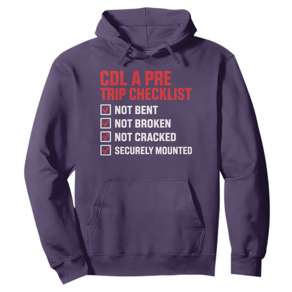 CDL A Pre Trip Checklist Trucker Hoodie Driver Safety Inspection Graphic
