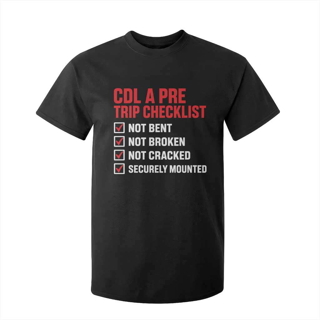 CDL A Pre Trip Checklist Trucker T Shirt For Kid Driver Safety Inspection Graphic
