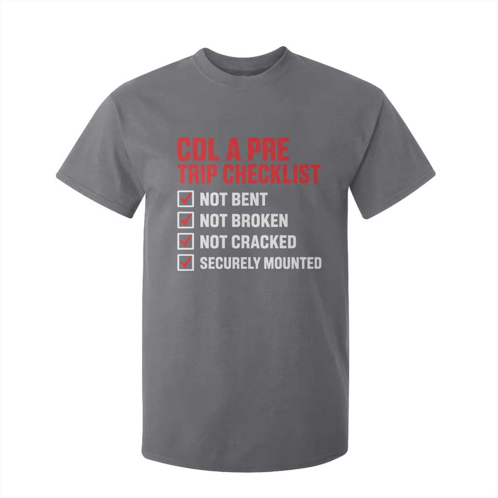 CDL A Pre Trip Checklist Trucker T Shirt For Kid Driver Safety Inspection Graphic