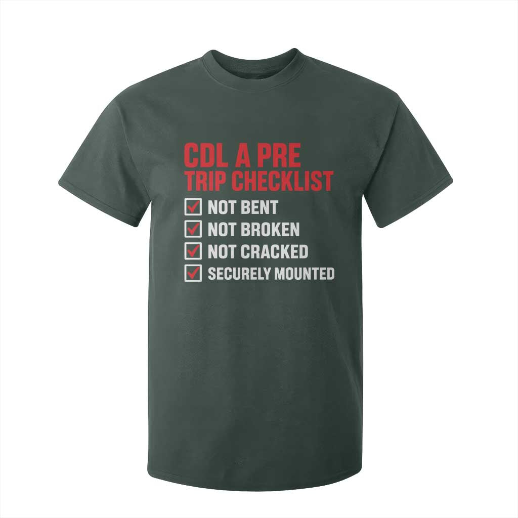 CDL A Pre Trip Checklist Trucker T Shirt For Kid Driver Safety Inspection Graphic