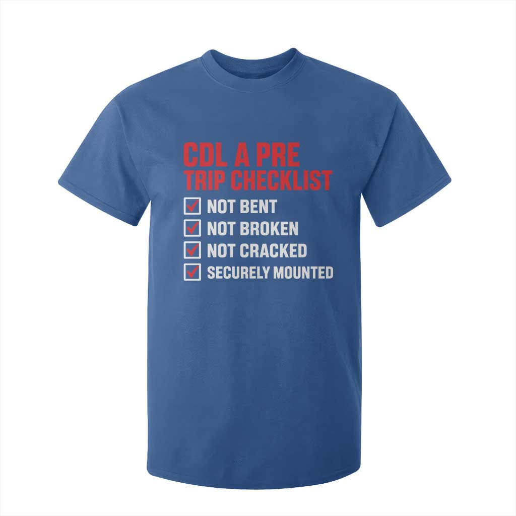 CDL A Pre Trip Checklist Trucker T Shirt For Kid Driver Safety Inspection Graphic