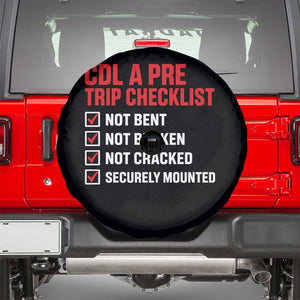 CDL A Pre Trip Checklist Trucker Spare Tire Cover Driver Safety Inspection Graphic
