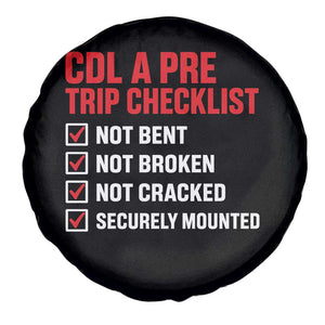 CDL A Pre Trip Checklist Trucker Spare Tire Cover Driver Safety Inspection Graphic