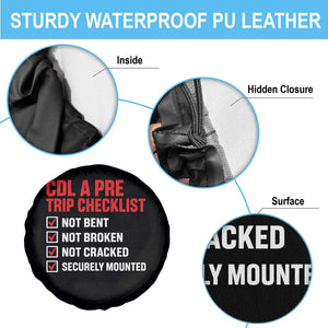 CDL A Pre Trip Checklist Trucker Spare Tire Cover Driver Safety Inspection Graphic