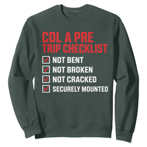 CDL A Pre Trip Checklist Trucker Sweatshirt Driver Safety Inspection Graphic