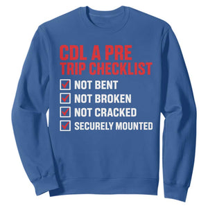 CDL A Pre Trip Checklist Trucker Sweatshirt Driver Safety Inspection Graphic