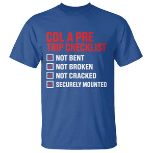 CDL A Pre Trip Checklist Trucker T Shirt Driver Safety Inspection Graphic