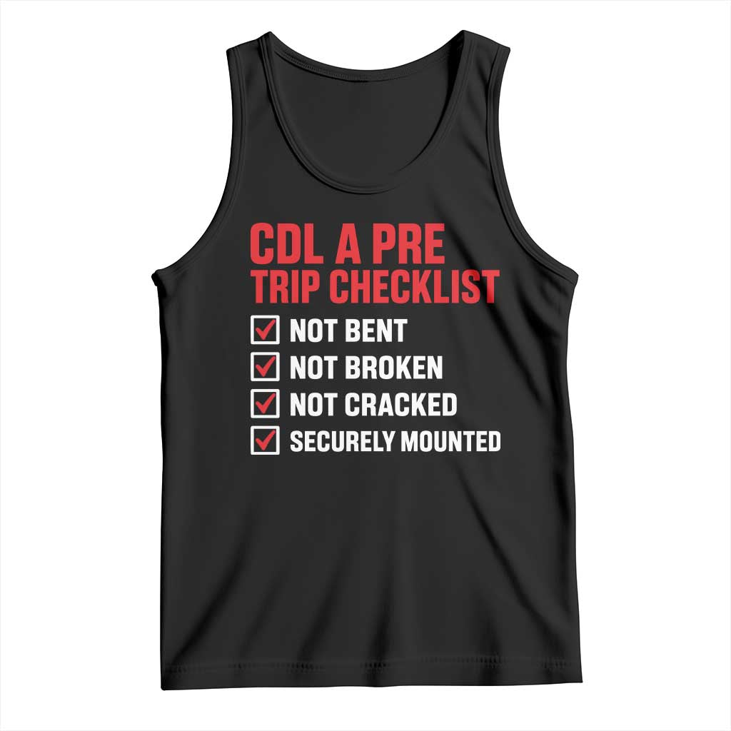 CDL A Pre Trip Checklist Trucker Tank Top Driver Safety Inspection Graphic