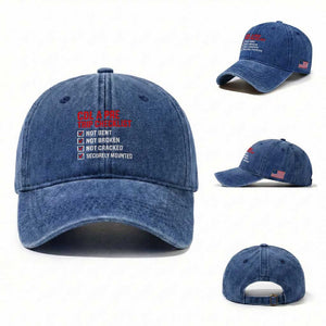 CDL A Pre Trip Checklist Trucker Washed Cotton Baseball Cap Driver Safety Inspection Graphic