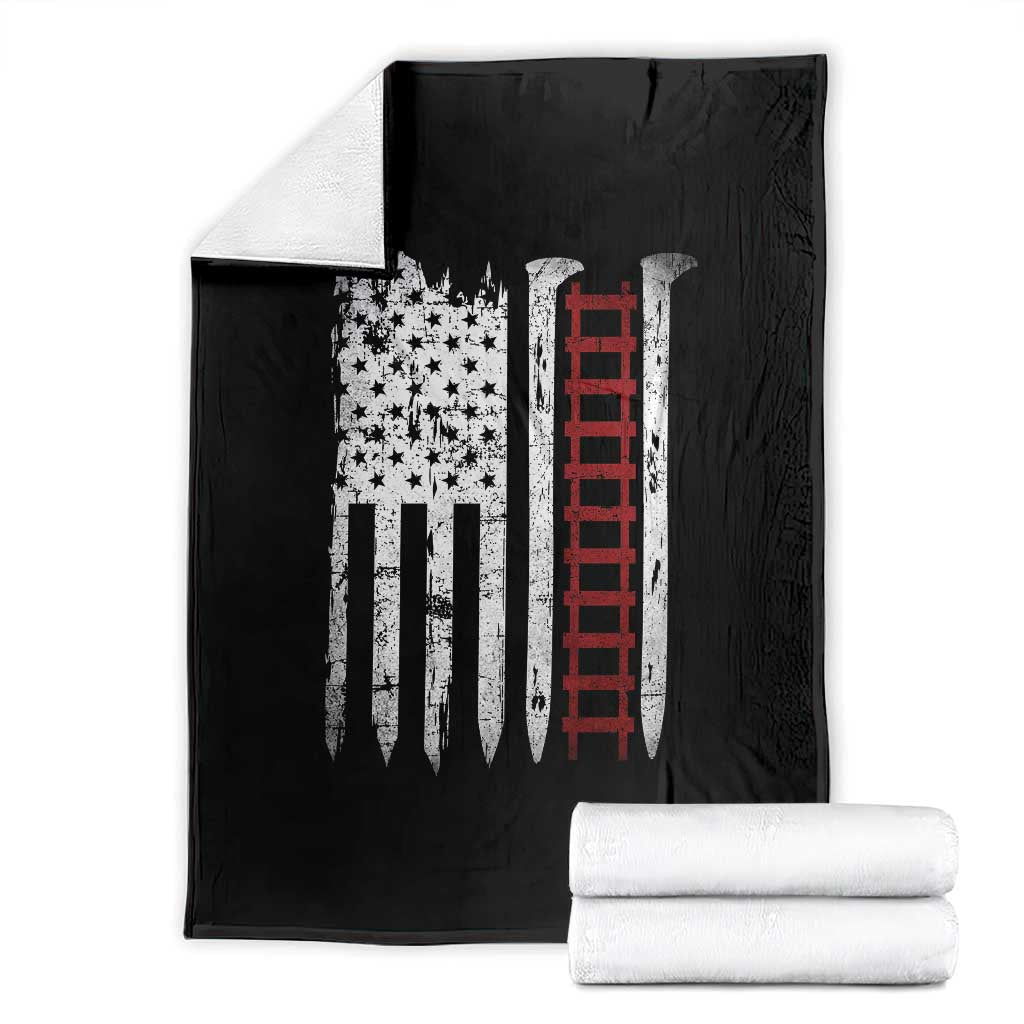 American Flag Railroad Throw Blanket Railway Workers Track Spike Graphic TS10 Black Print Your Wear