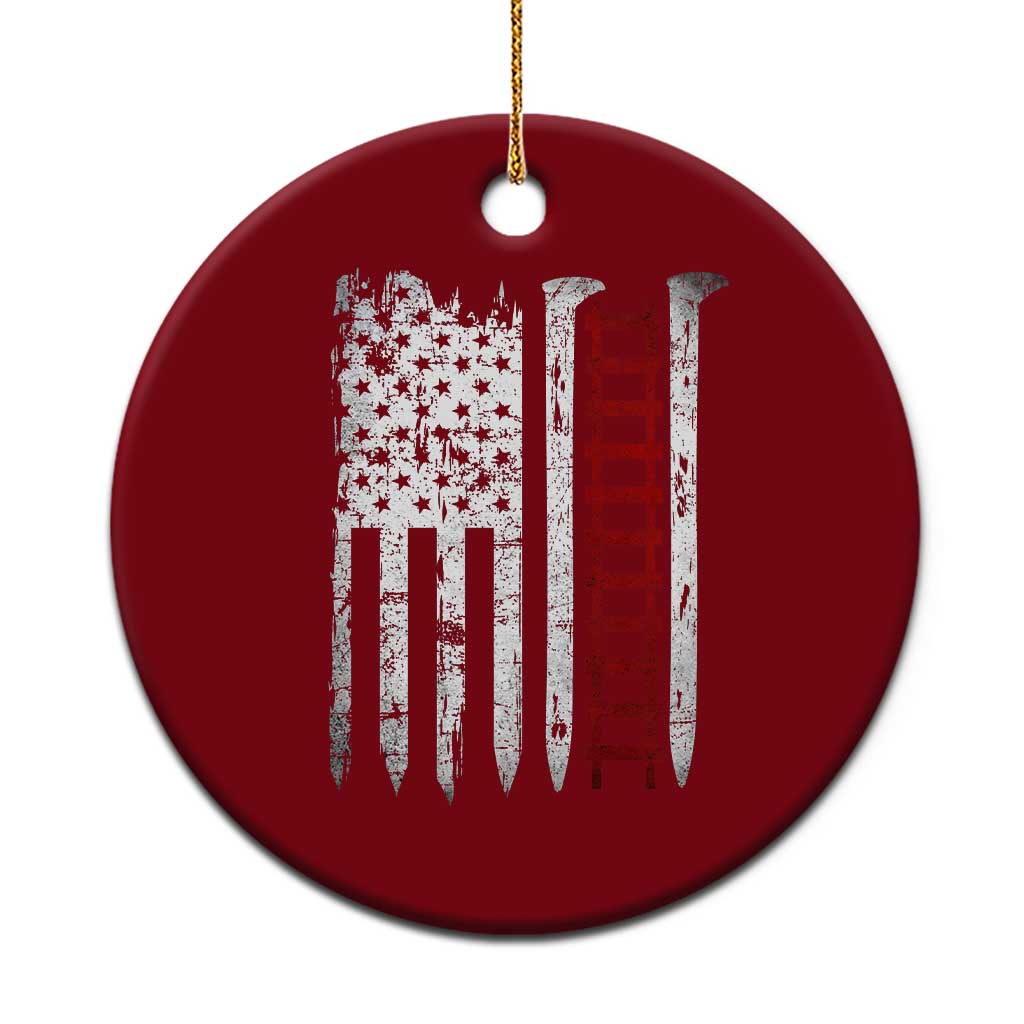 American Flag Railroad Ceramic Ornament Railway Workers Track Spike Graphic TS10 1pc Red Print Your Wear