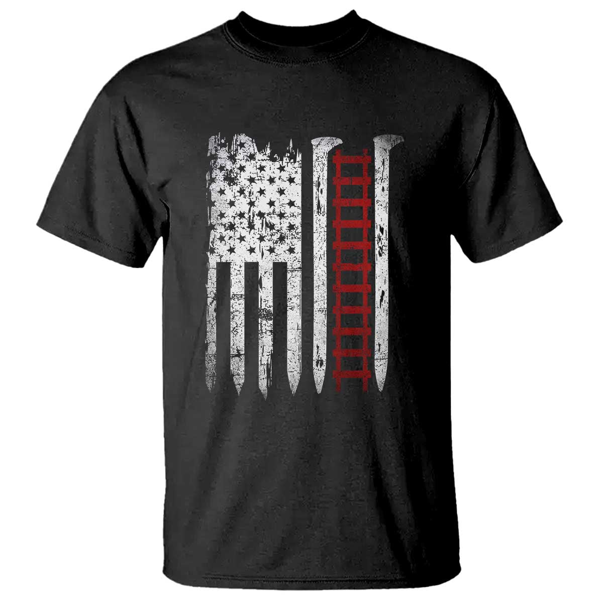 American Flag Railroad T Shirt Railway Workers Track Spike Graphic TS10 Black Print Your Wear