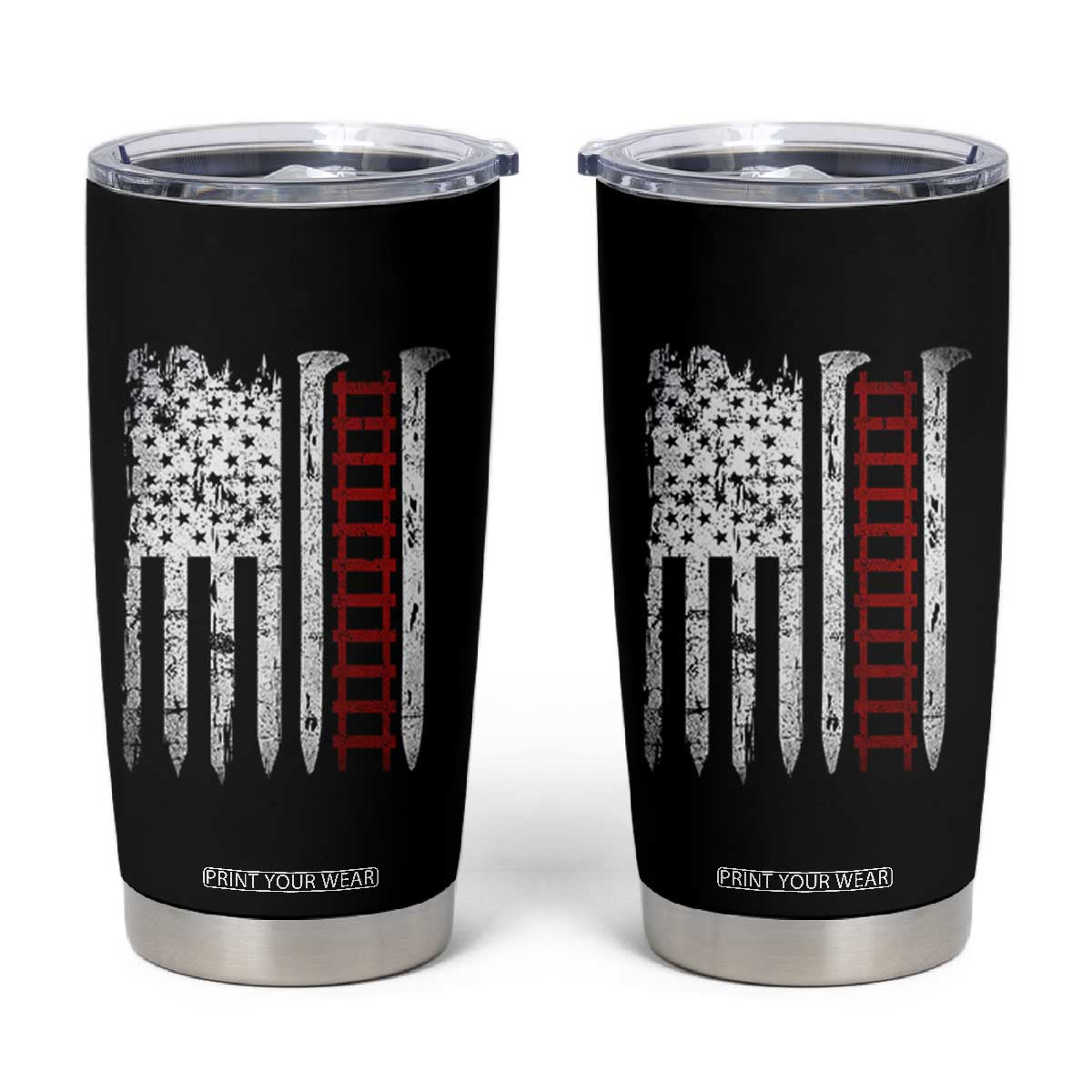 American Flag Railroad Tumbler Cup Railway Workers Track Spike Graphic TS10 Black Print Your Wear