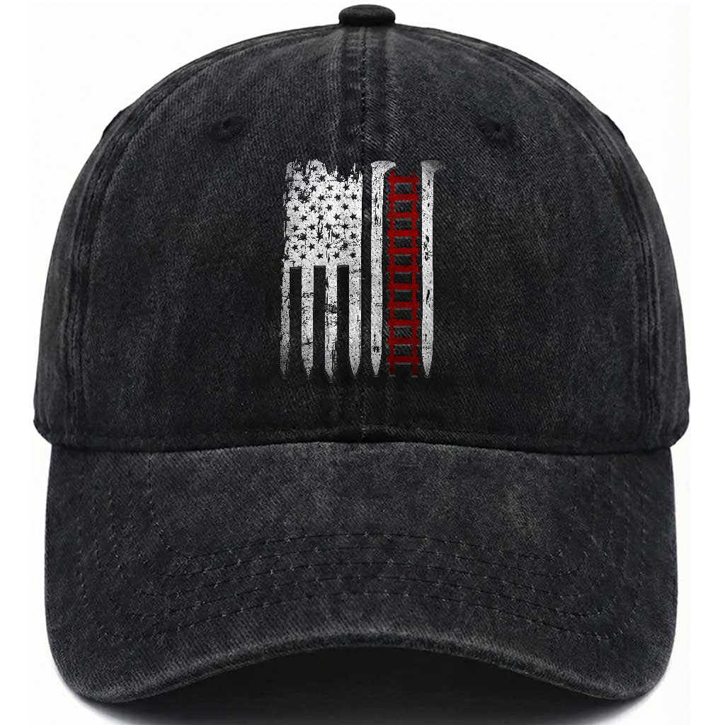 American Flag Railroad Washed Cotton Baseball Cap Railway Workers Track Spike Graphic TS10 Print Your Wear