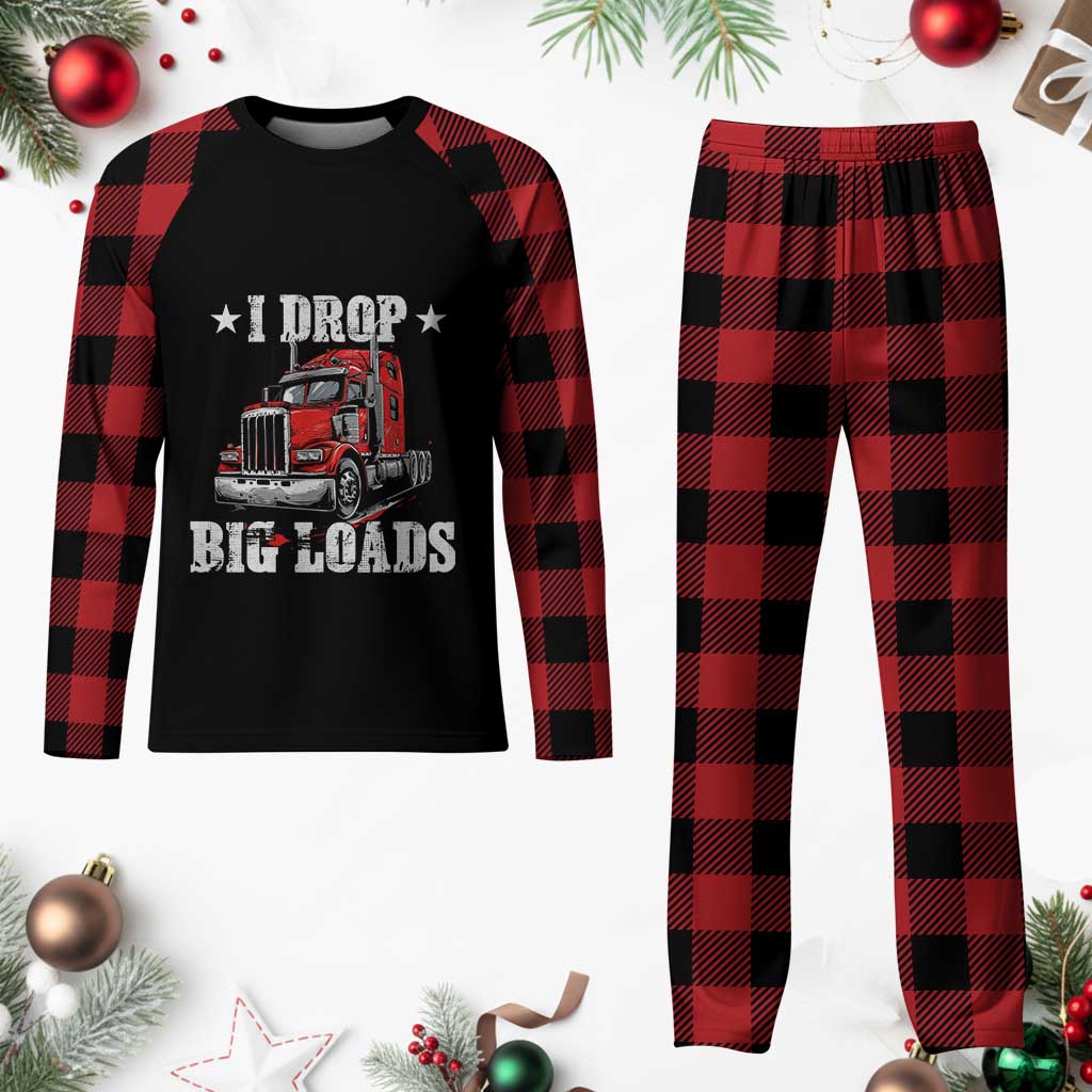Funny Trucker Semi Truck Driver Meme Plaid Pajama Set I Drop Big Loads TS10 Buffalo Plaid Print Your Wear