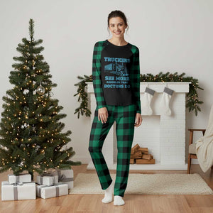 Funny Truck Driver Plaid Pajama Set Truckers See More Assholes Than Doctors Do