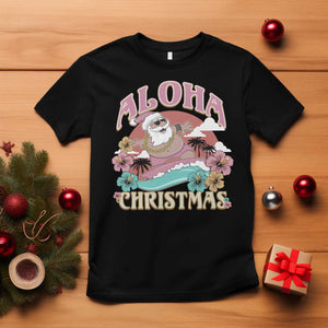 Hawaii Christmas T Shirt Surfing Santa With Tattoos Aloha Christmas TS10 Black Print Your Wear