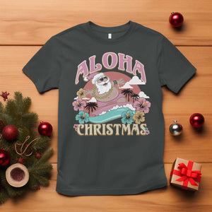 Hawaii Christmas T Shirt Surfing Santa With Tattoos Aloha Christmas TS10 Dark Heather Print Your Wear