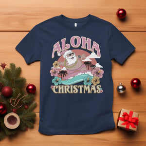 Hawaii Christmas T Shirt Surfing Santa With Tattoos Aloha Christmas TS10 Navy Print Your Wear