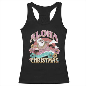 Hawaii Christmas Racerback Tank Top Surfing Santa With Tattoos Aloha Christmas TS10 Black Print Your Wear