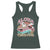 Hawaii Christmas Racerback Tank Top Surfing Santa With Tattoos Aloha Christmas TS10 Dark Forest Green Print Your Wear