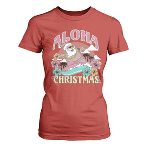 Hawaii Christmas T Shirt For Women Surfing Santa With Tattoos Aloha Christmas TS10 Red Print Your Wear