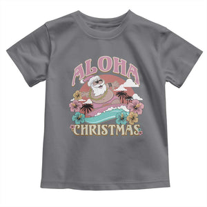 Hawaii Christmas Toddler T Shirt Surfing Santa With Tattoos Aloha Christmas TS10 Charcoal Print Your Wear