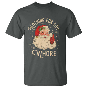 Funny Santa T Shirt Nothing For You Whore Christmas Joke Gift TS10 Dark Heather Print Your Wear