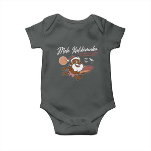 Hawaii Christmas Baby Onesie Beach Holiday Xmas Palm Tree Slay Santa TS10 Dark Heather Print Your Wear