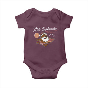 Hawaii Christmas Baby Onesie Beach Holiday Xmas Palm Tree Slay Santa TS10 Maroon Print Your Wear