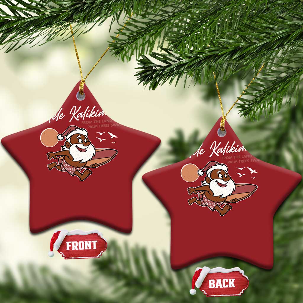 Hawaii Christmas Ornament Beach Holiday Xmas Palm Tree Slay Santa TS10 Star Red Print Your Wear