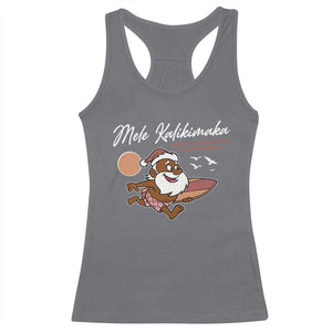 Hawaii Christmas Racerback Tank Top Beach Holiday Xmas Palm Tree Slay Santa TS10 Charcoal Print Your Wear