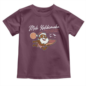Hawaii Christmas Toddler T Shirt Beach Holiday Xmas Palm Tree Slay Santa TS10 Maroon Print Your Wear