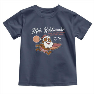 Hawaii Christmas Toddler T Shirt Beach Holiday Xmas Palm Tree Slay Santa TS10 Navy Print Your Wear