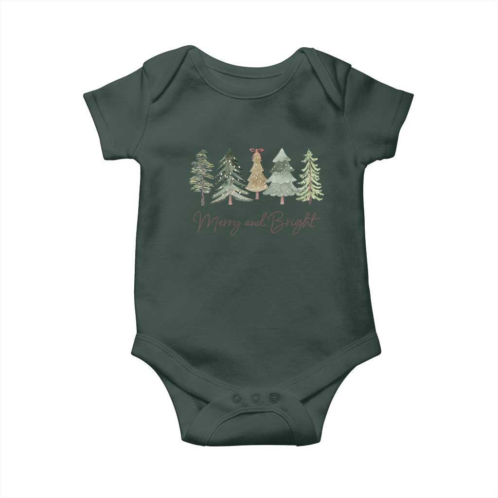 Merry and Bright Trees Baby Onesie Womans Holiday Coquette Tree Bow TS10 Print Your Wear