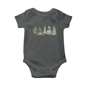 Merry and Bright Trees Baby Onesie Womans Holiday Coquette Tree Bow TS10 Dark Heather Print Your Wear