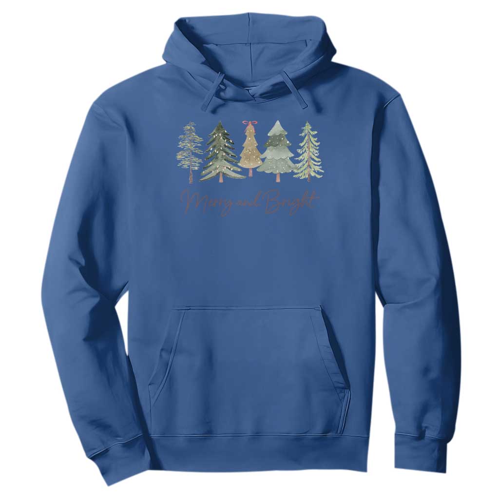 Merry and Bright Trees Hoodie Womans Holiday Coquette Tree Bow TS10 Royal Blue Print Your Wear