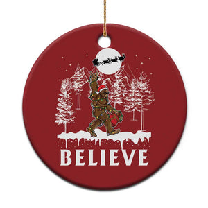 Bigfoot Christmas Tree Lights Christmas Ornament Believe Rock On Sasquatch Santa Hat TS10 Print Your Wear