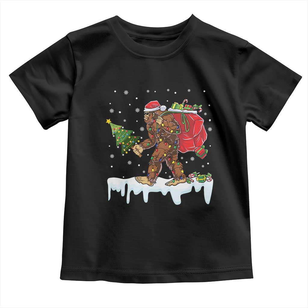 Bigfoot Christmas Tree Lights Baby Shirt Believe Xmas Sasquatch Lovers Funny TS10 Black Print Your Wear