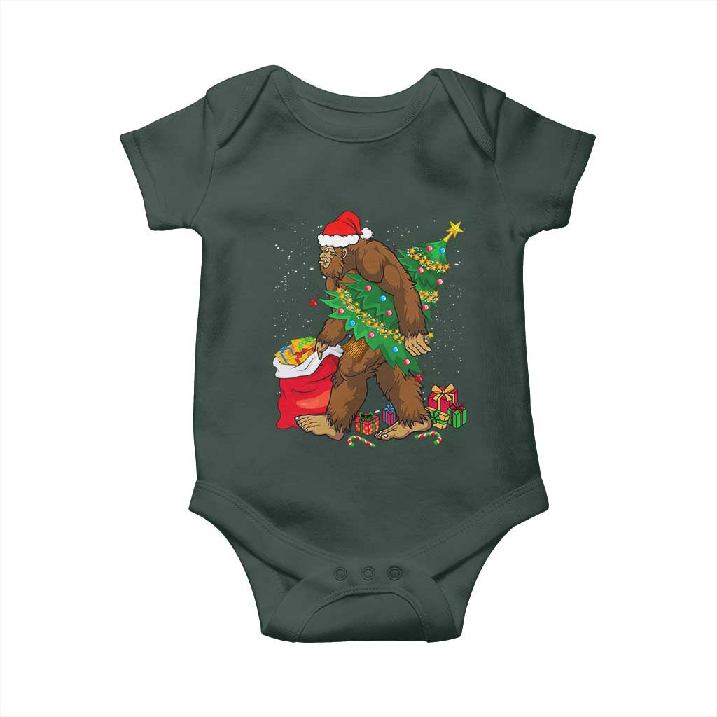 Bigfoot Christmas Baby Onesie Believe Sasquatch Lovers Xmas Tree Lights TS10 Print Your Wear