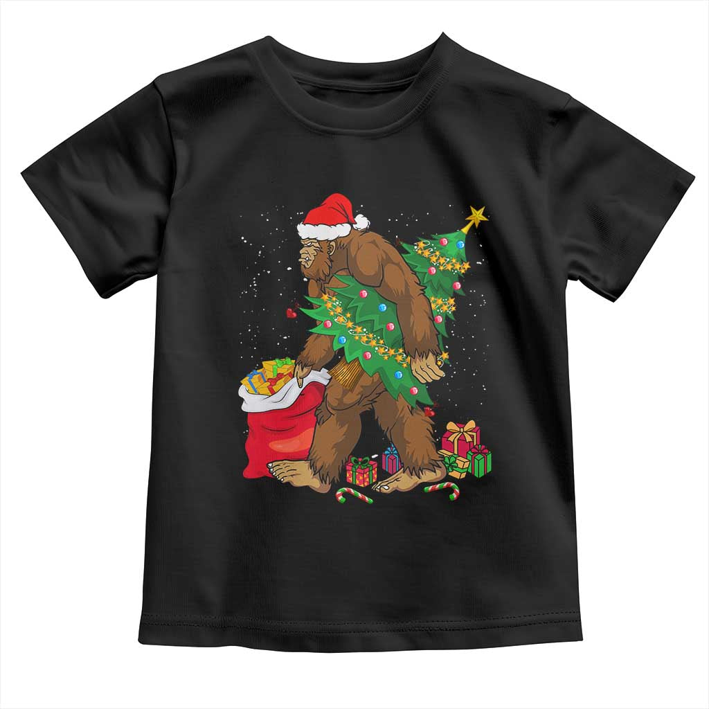Bigfoot Christmas Baby Shirt Believe Sasquatch Lovers Xmas Tree Lights TS10 Black Print Your Wear