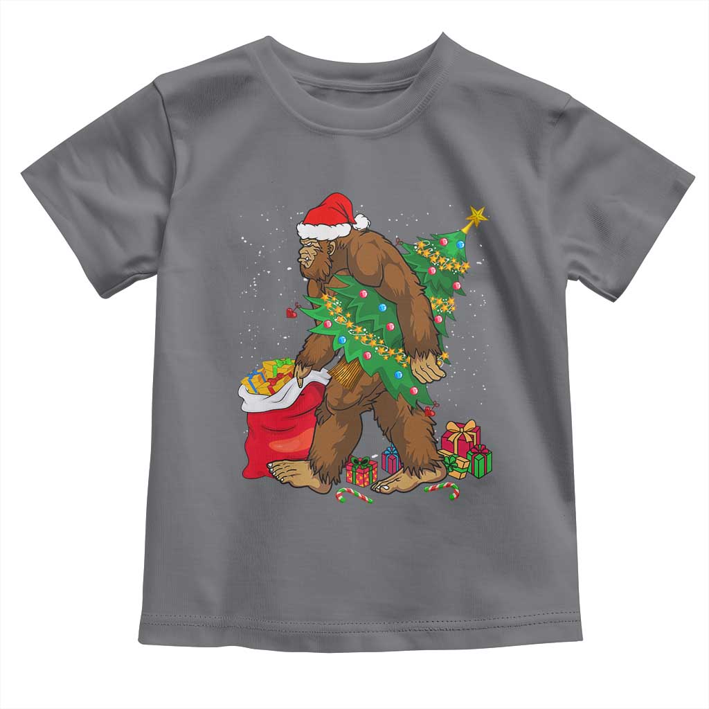 Bigfoot Christmas Baby Shirt Believe Sasquatch Lovers Xmas Tree Lights TS10 Charcoal Print Your Wear