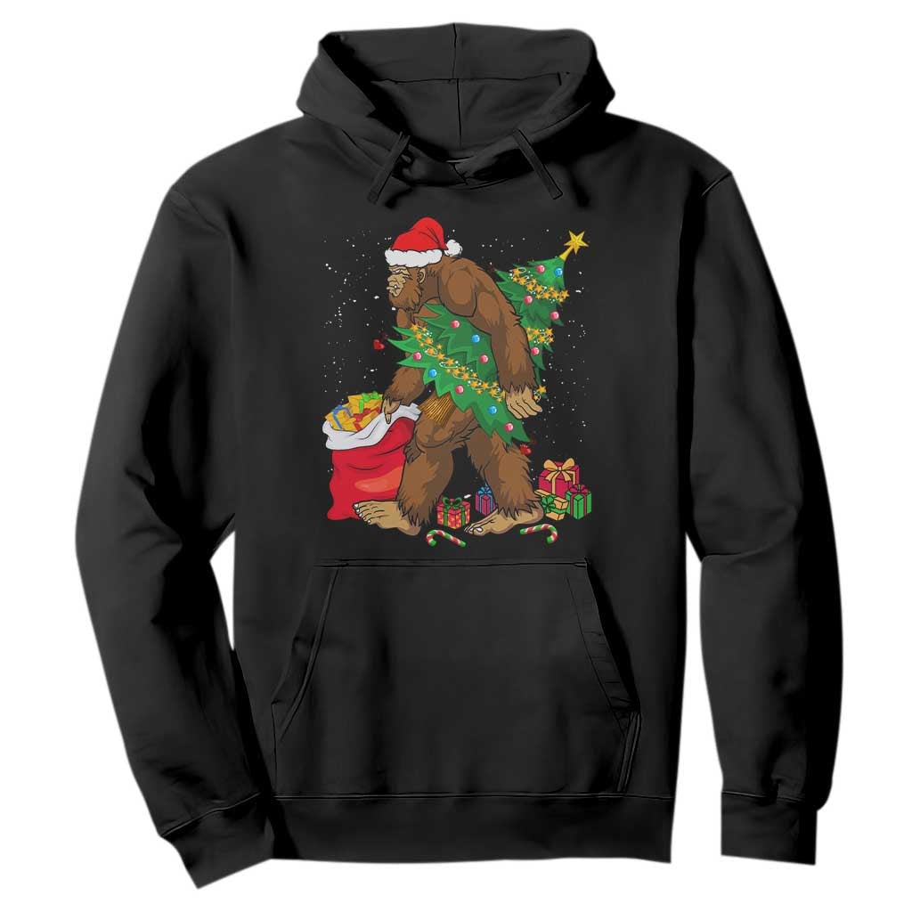 Bigfoot Christmas Hoodie Believe Sasquatch Lovers Xmas Tree Lights TS10 Black Print Your Wear
