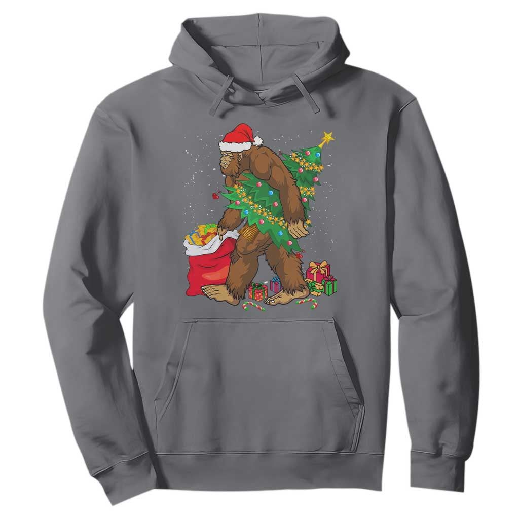 Bigfoot Christmas Hoodie Believe Sasquatch Lovers Xmas Tree Lights TS10 Charcoal Print Your Wear