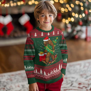 Bigfoot Christmas Ugly Christmas Sweater Believe Sasquatch Lovers Xmas Tree Lights TS10 Christmas Print Your Wear
