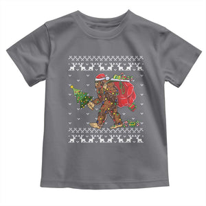 Funny Bigfoot Christmas Baby Shirt Believe Bigfoot Santa Hat Sasquatch Loves Rock On TS10 Charcoal Print Your Wear