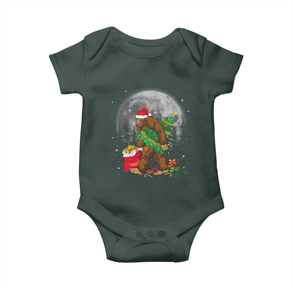 Bigfoot Christmas Tree Lights Baby Onesie Believe Xmas Sasquatch Lovers Ugly Gift TS10 Print Your Wear