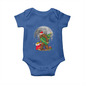 Bigfoot Christmas Tree Lights Baby Onesie Believe Xmas Sasquatch Lovers Ugly Gift TS10 Royal Blue Print Your Wear